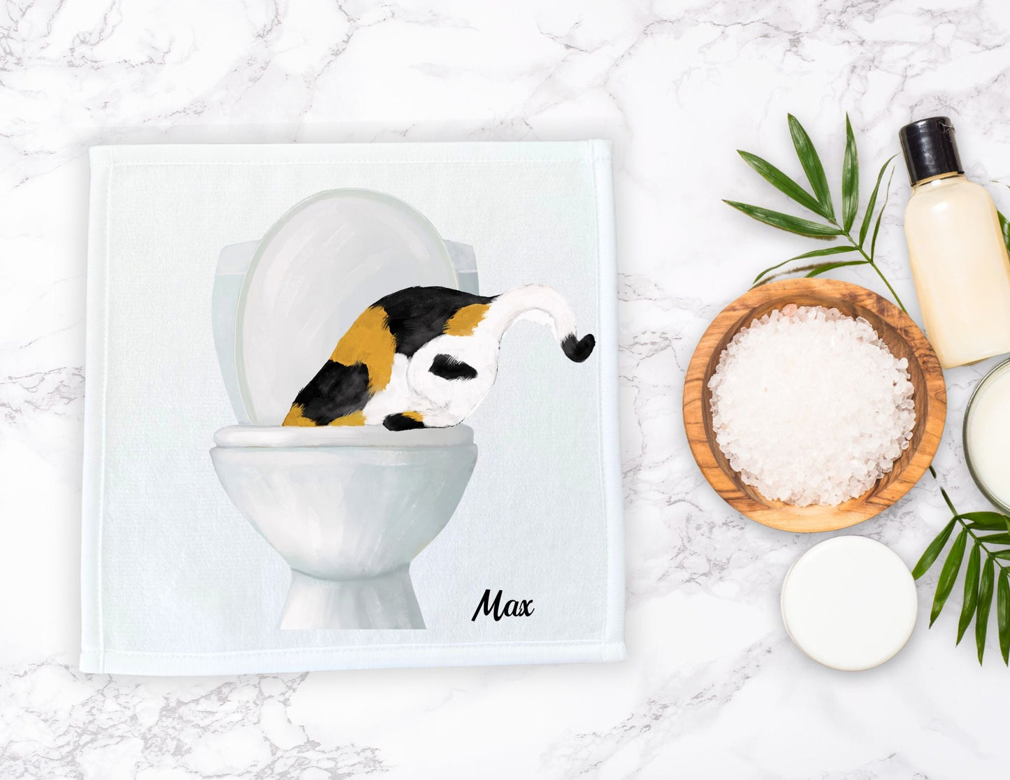 Calico Cat Toilet Washcloth – A Quirky Gift for Cat Lovers - MerikaArt