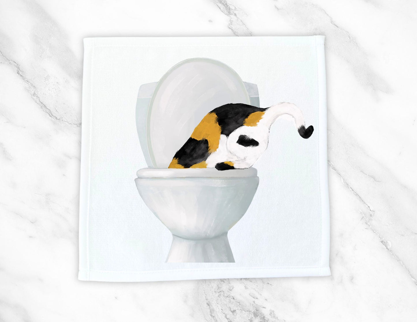 Calico Cat Toilet Washcloth – A Quirky Gift for Cat Lovers - MerikaArt