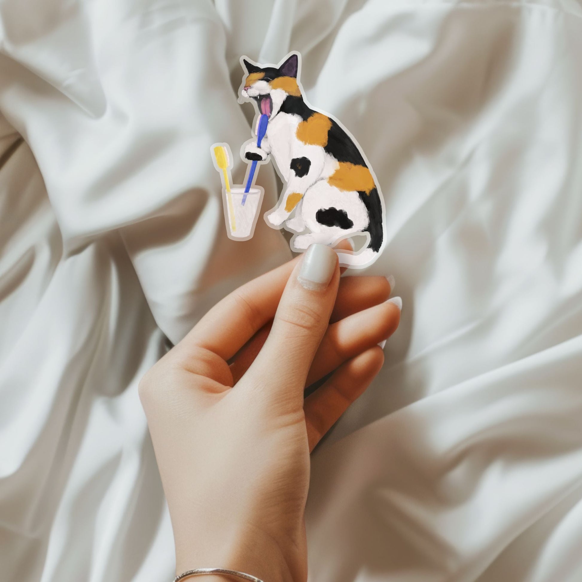 Calico Cat Vinyl Sticker - MerikaArt