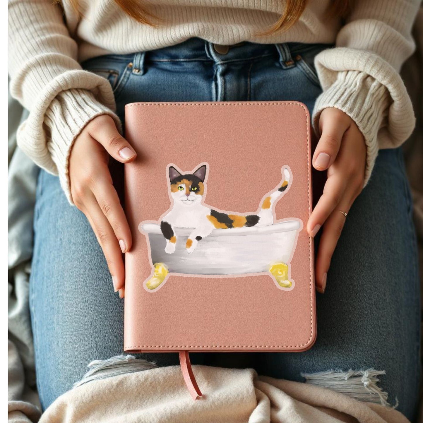 Calico Cat Vinyl Sticker - MerikaArt