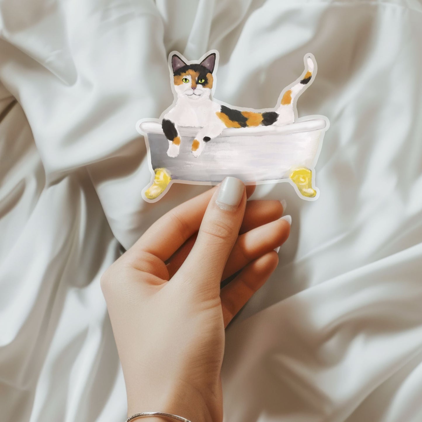 Calico Cat Vinyl Sticker - MerikaArt