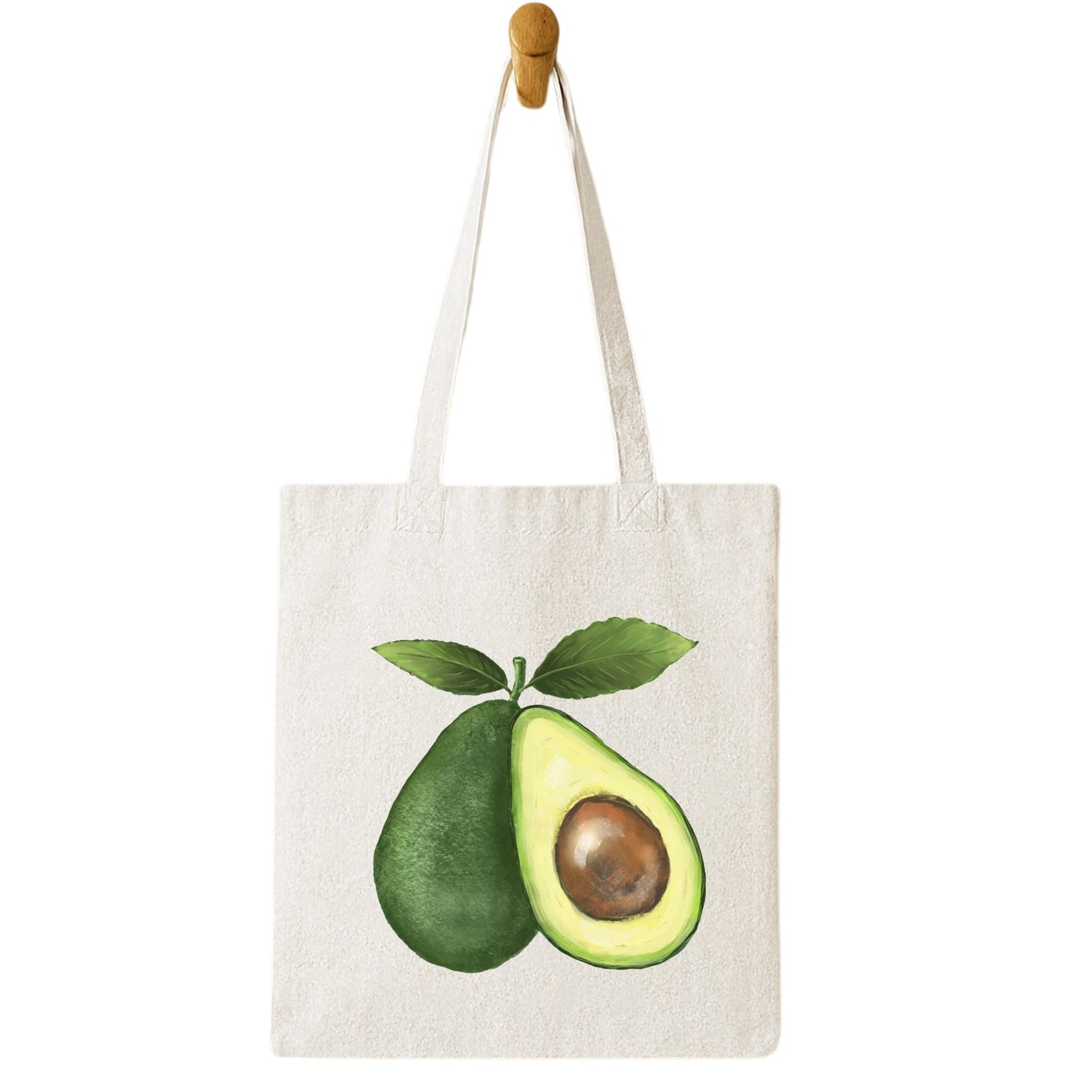 Canvas Tote Bag with Avocado Artwork - MerikaArt