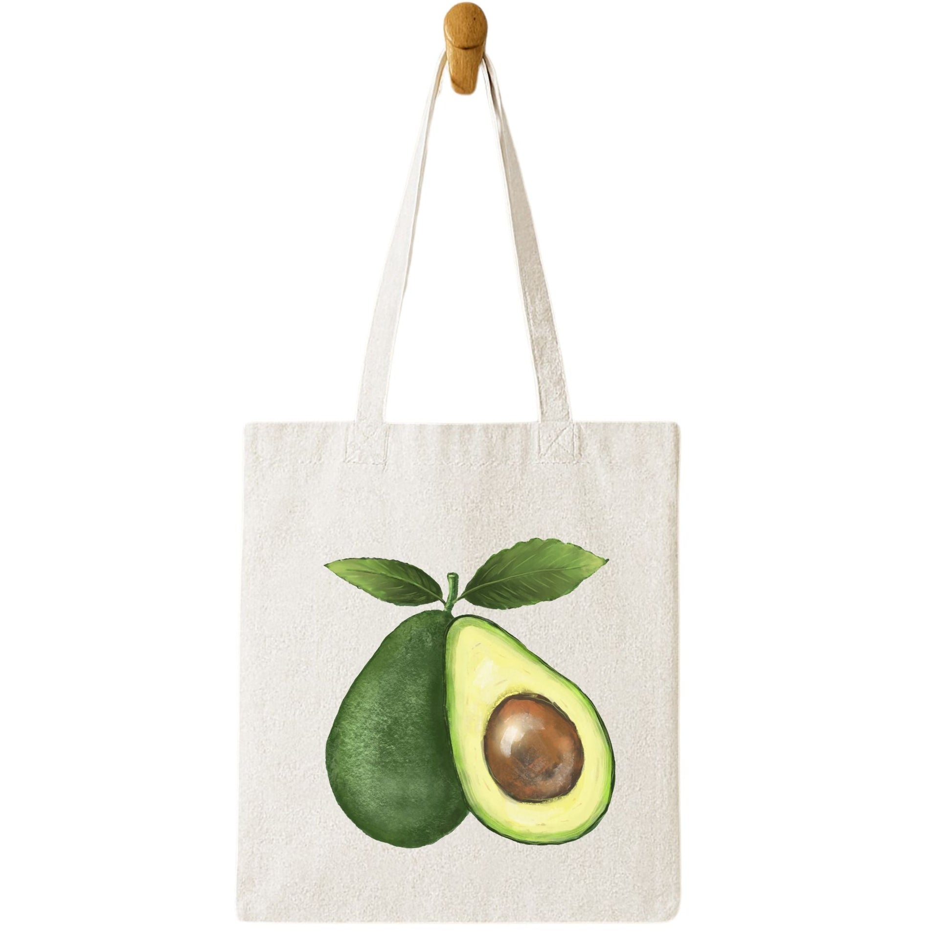 Canvas Tote Bag with Avocado Artwork - MerikaArt
