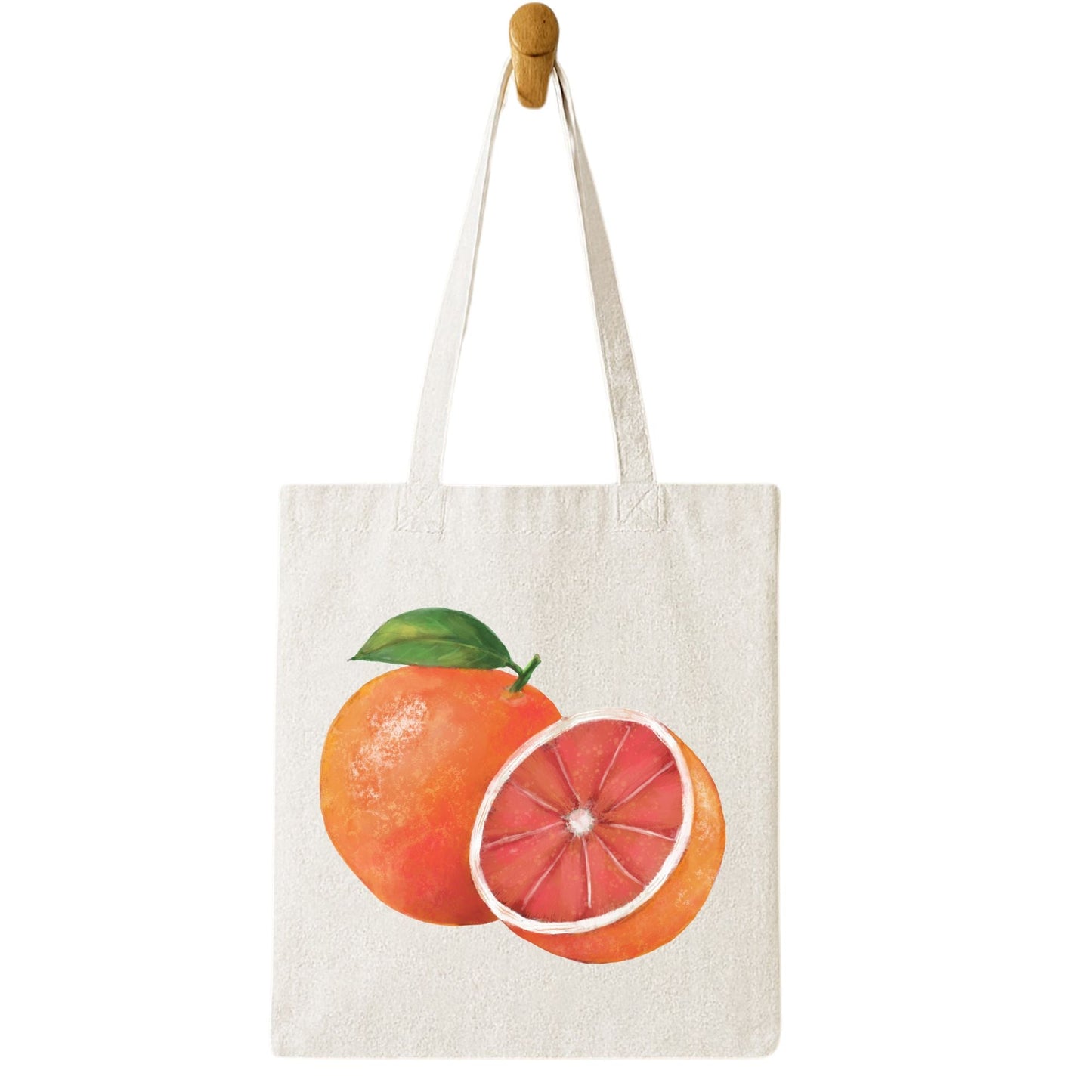 Canvas Tote Bag with Grapefruit Artwork - MerikaArt