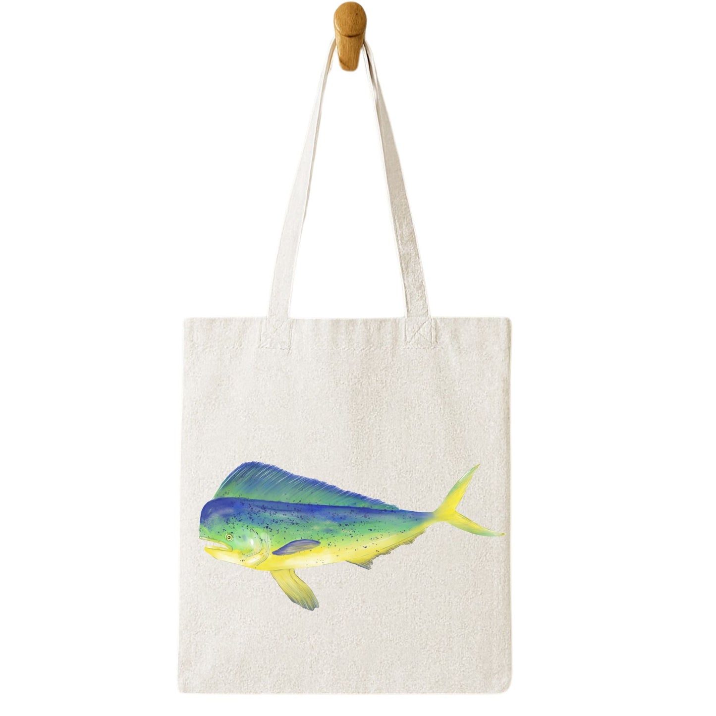 Canvas Tote Bag with Mahi - Mahi Illustration - MerikaArt