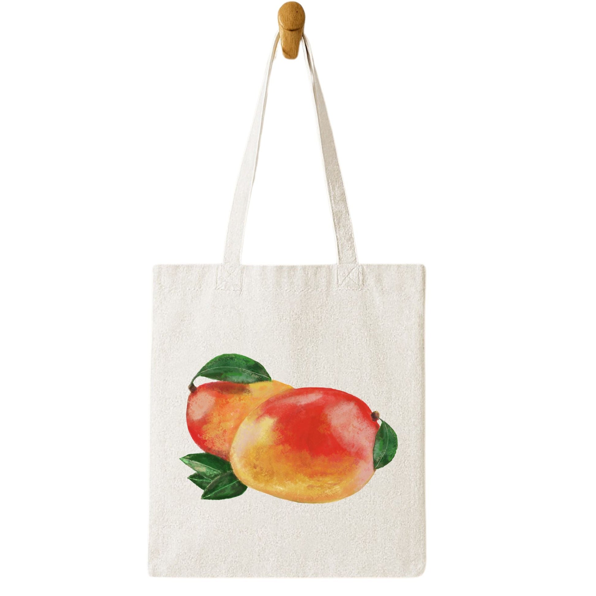 Canvas Tote Bag with Mango Artwork - MerikaArt