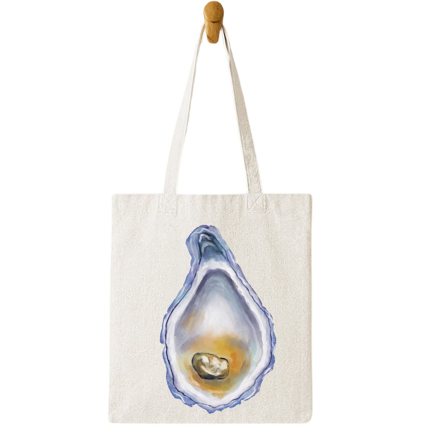 Canvas Tote Bag with Oyster Illustration - MerikaArt