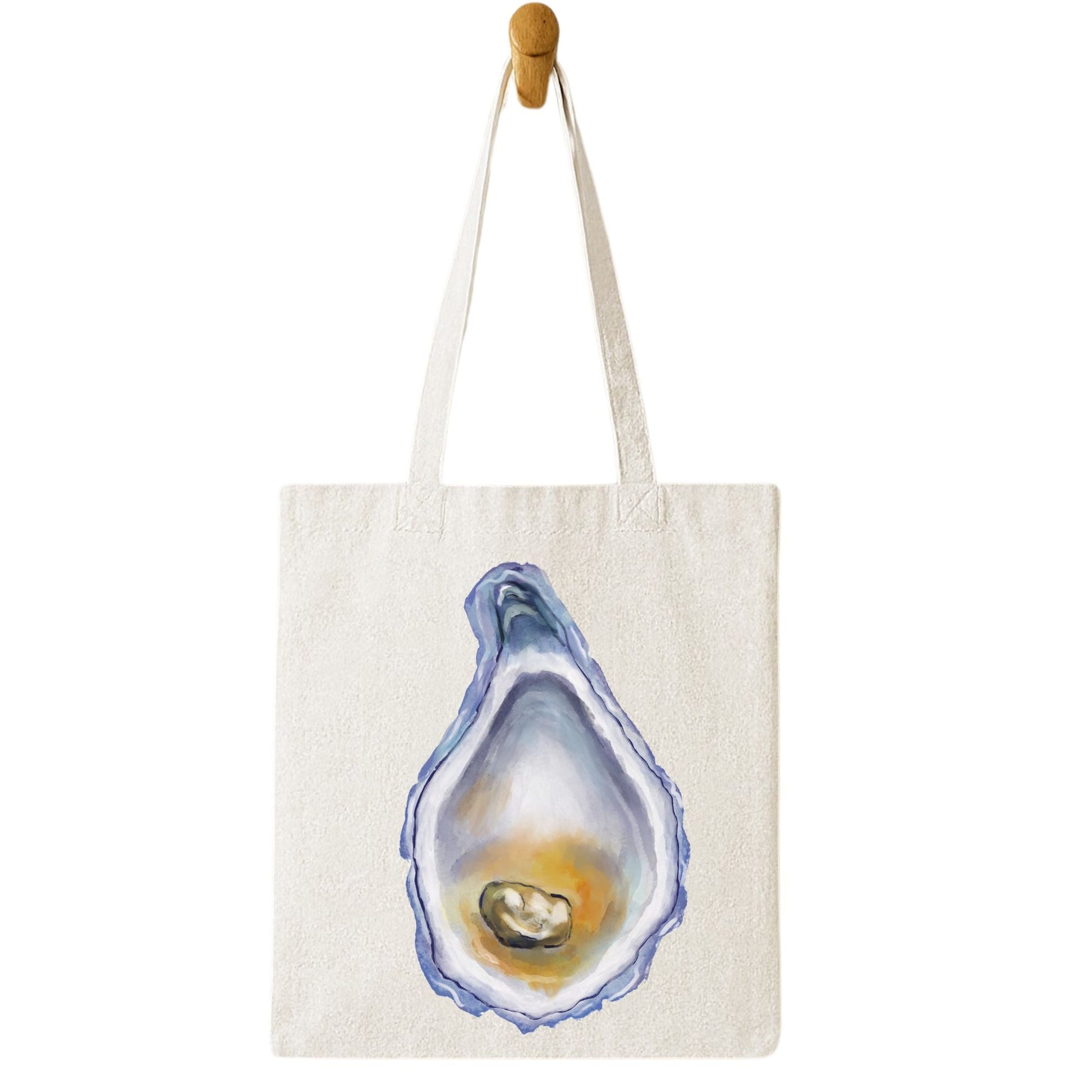 Canvas Tote Bag with Oyster Illustration - MerikaArt