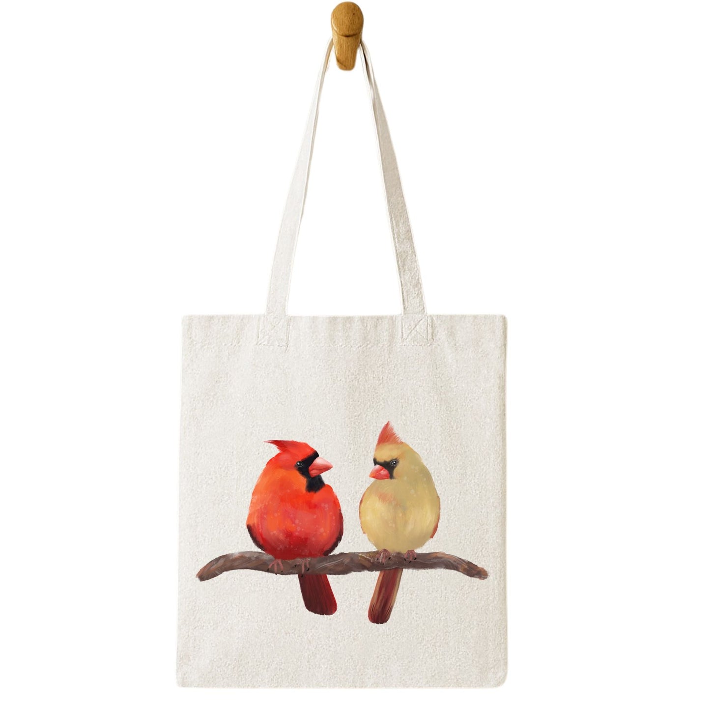 Cardinal Pair Canvas Tote Bag - MerikaArt