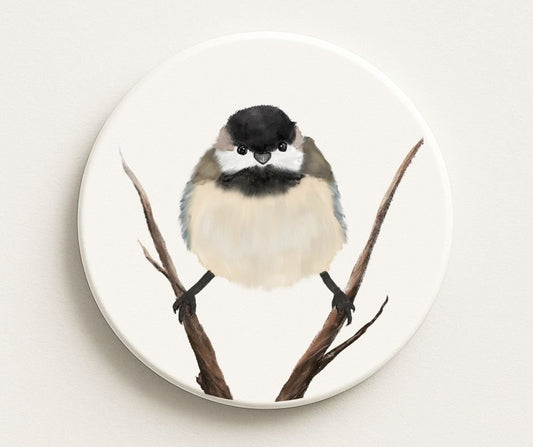 Carolina Chickadee Ceramic Coaster - MerikaArt