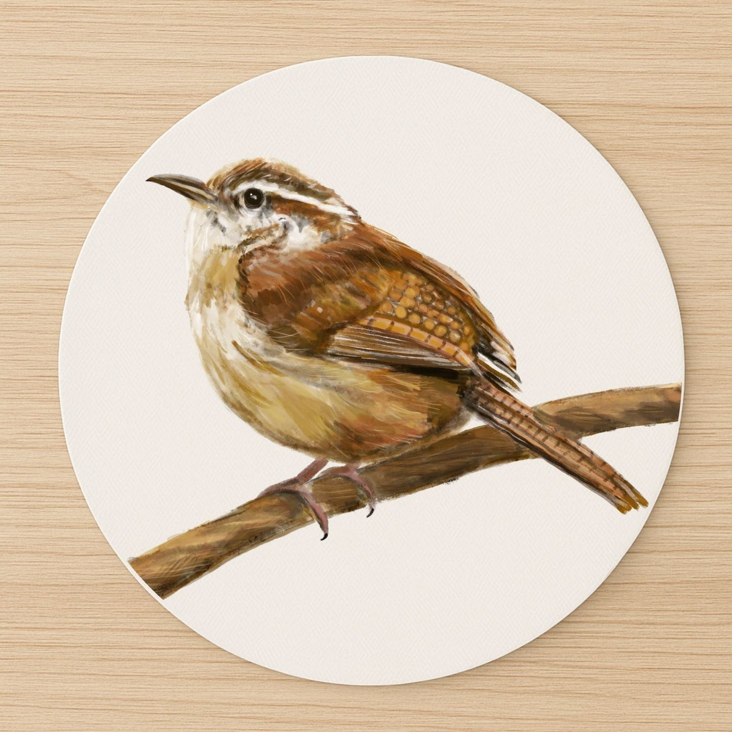 Carolina Wren Mousepad - MerikaArt