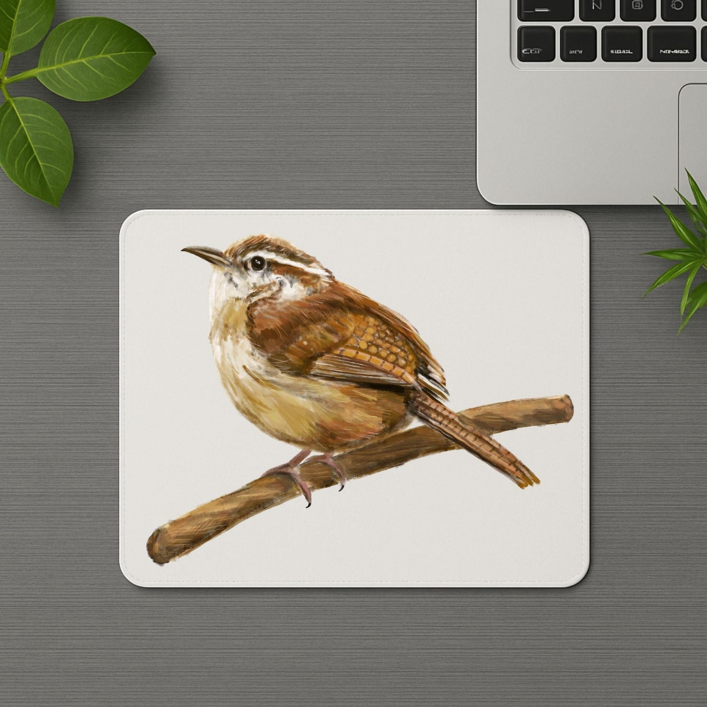 Carolina Wren Mousepad - MerikaArt