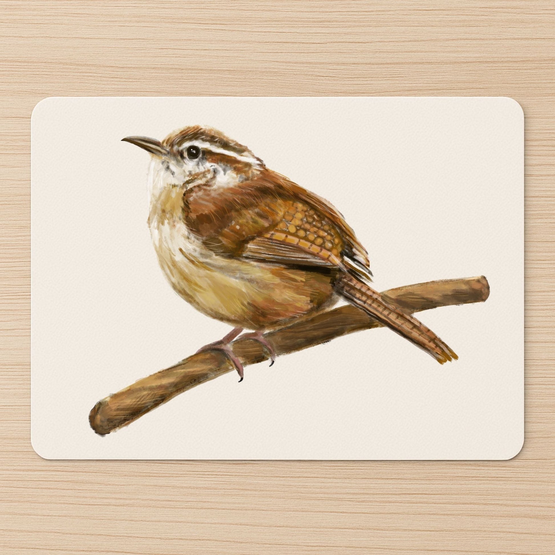 Carolina Wren Mousepad - MerikaArt