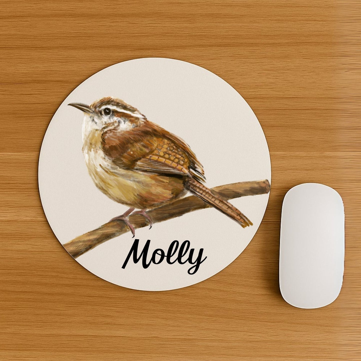 Carolina Wren Mousepad - MerikaArt