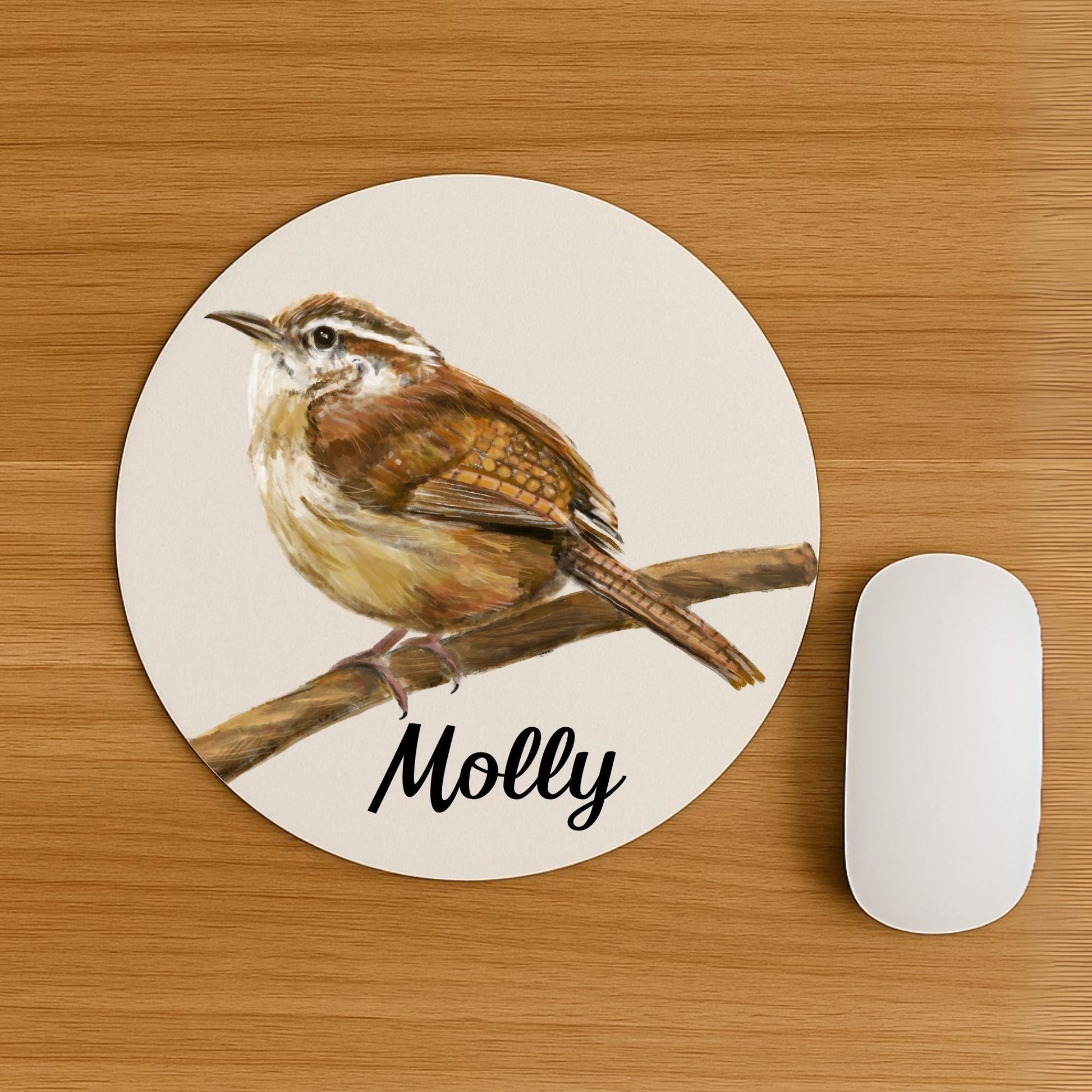 Carolina Wren Mousepad - MerikaArt