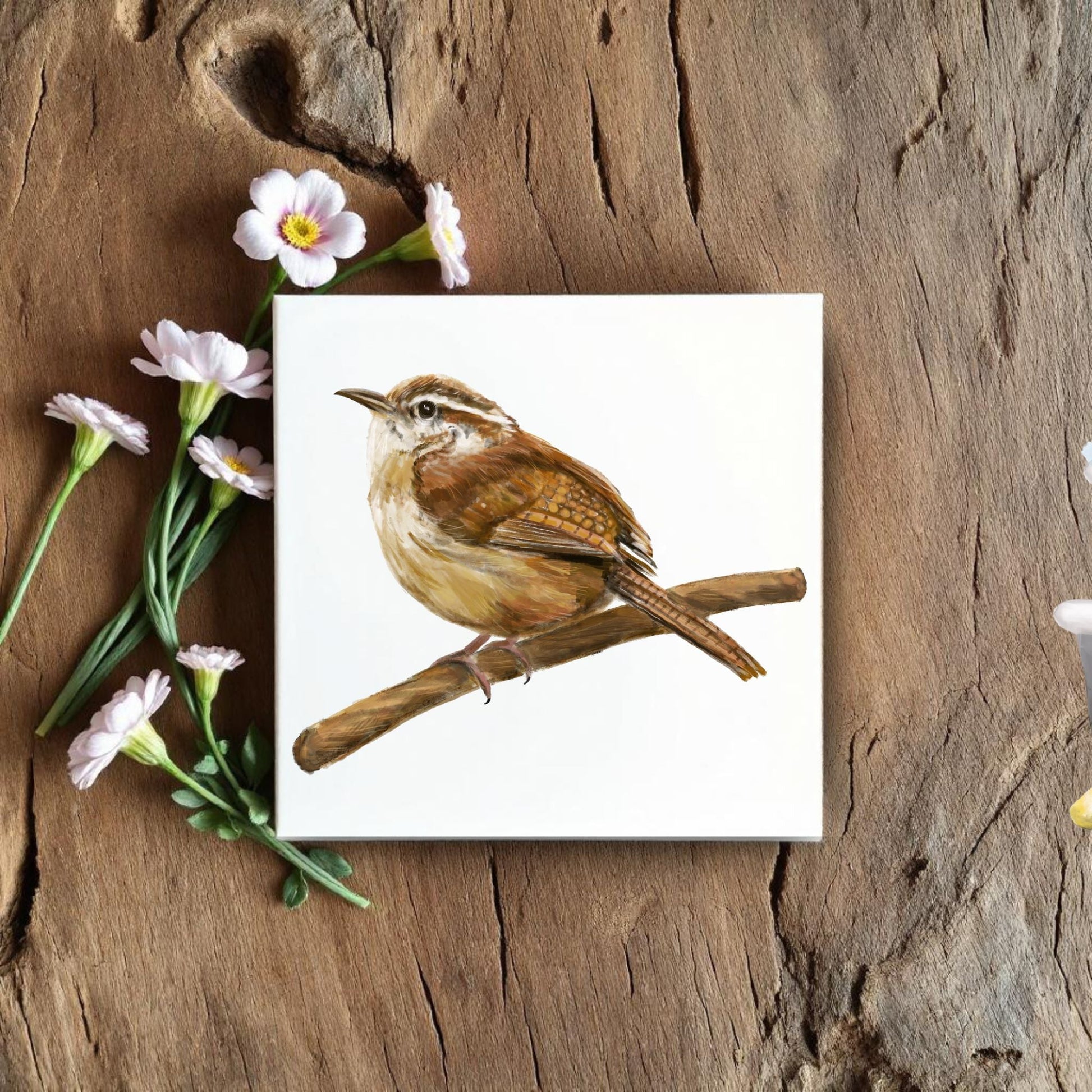 Caroline Wren Ceramic Tile - MerikaArt