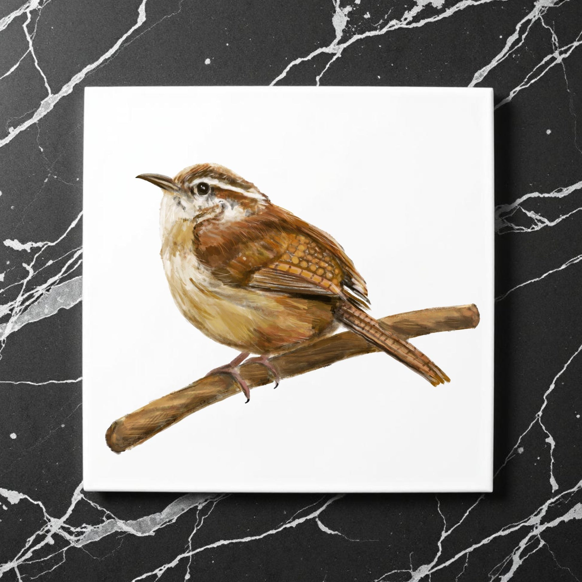 Caroline Wren Ceramic Tile - MerikaArt