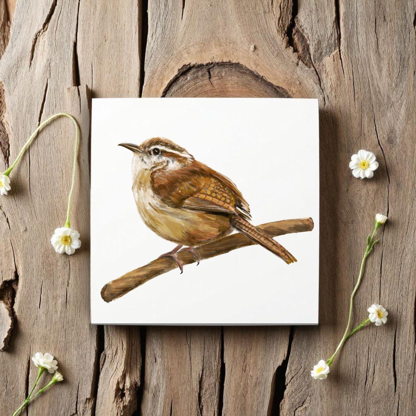 Caroline Wren Ceramic Tile - MerikaArt