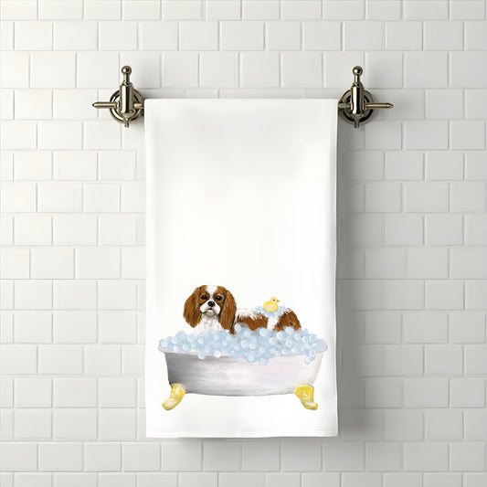 Cavalier King Charles Spaniel Bathroom Towel - MerikaArt