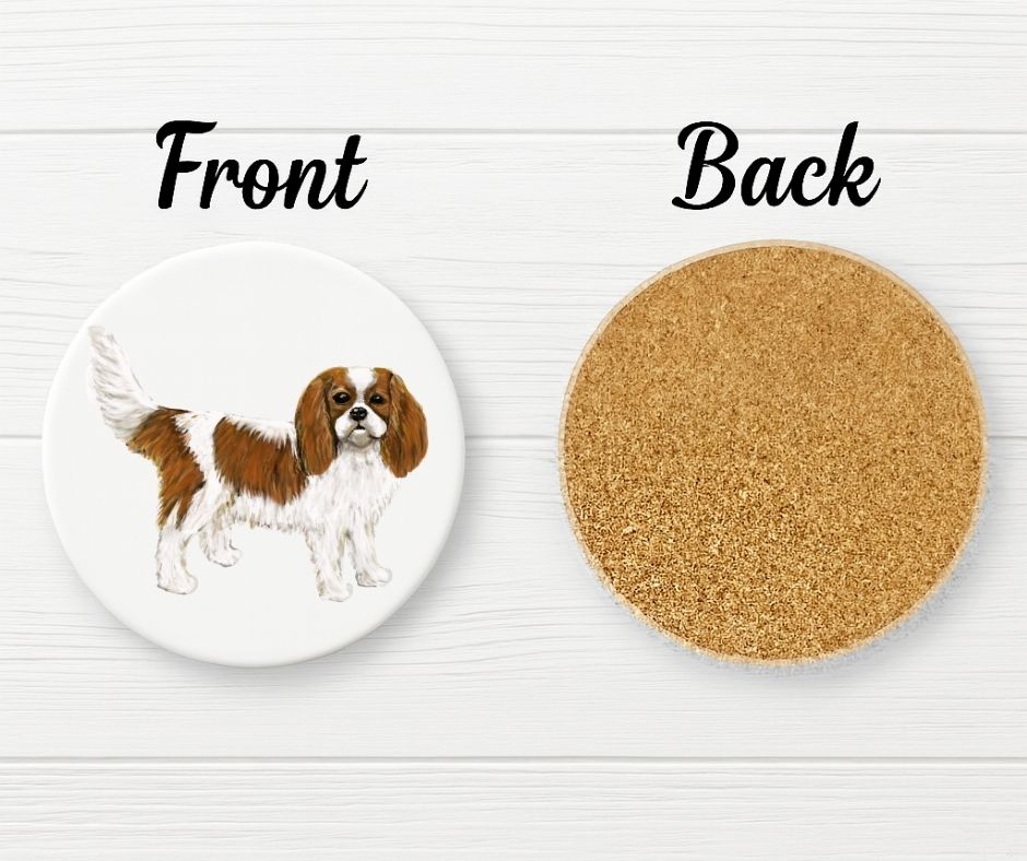 Cavalier King Charles Spaniel Ceramic Coaster - MerikaArt