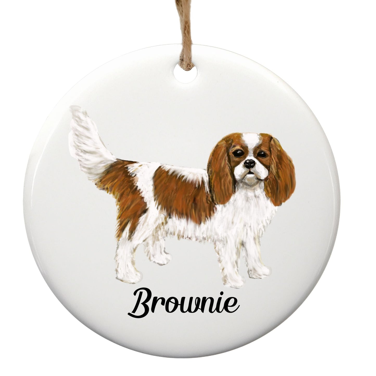 Cavalier King Charles Spaniel Ceramic Ornament - MerikaArt