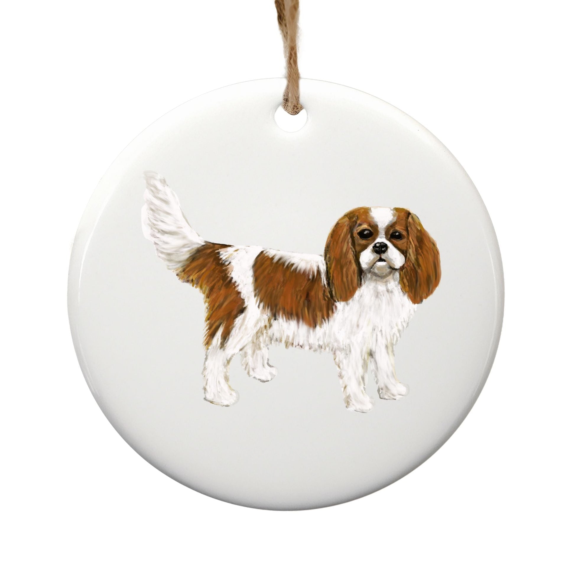 Cavalier King Charles Spaniel Ceramic Ornament - MerikaArt