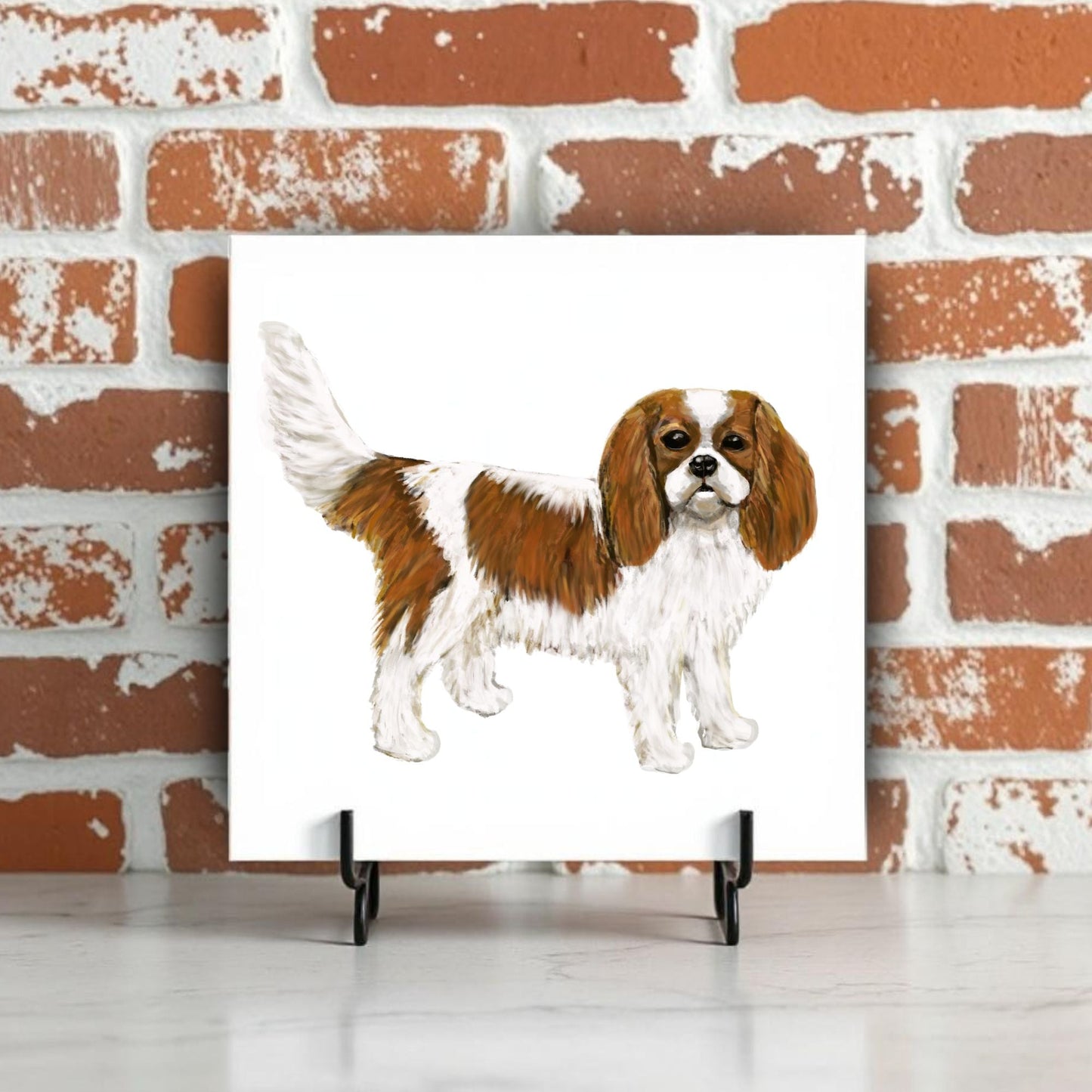 Cavalier King Charles Spaniel Ceramic Tile - MerikaArt