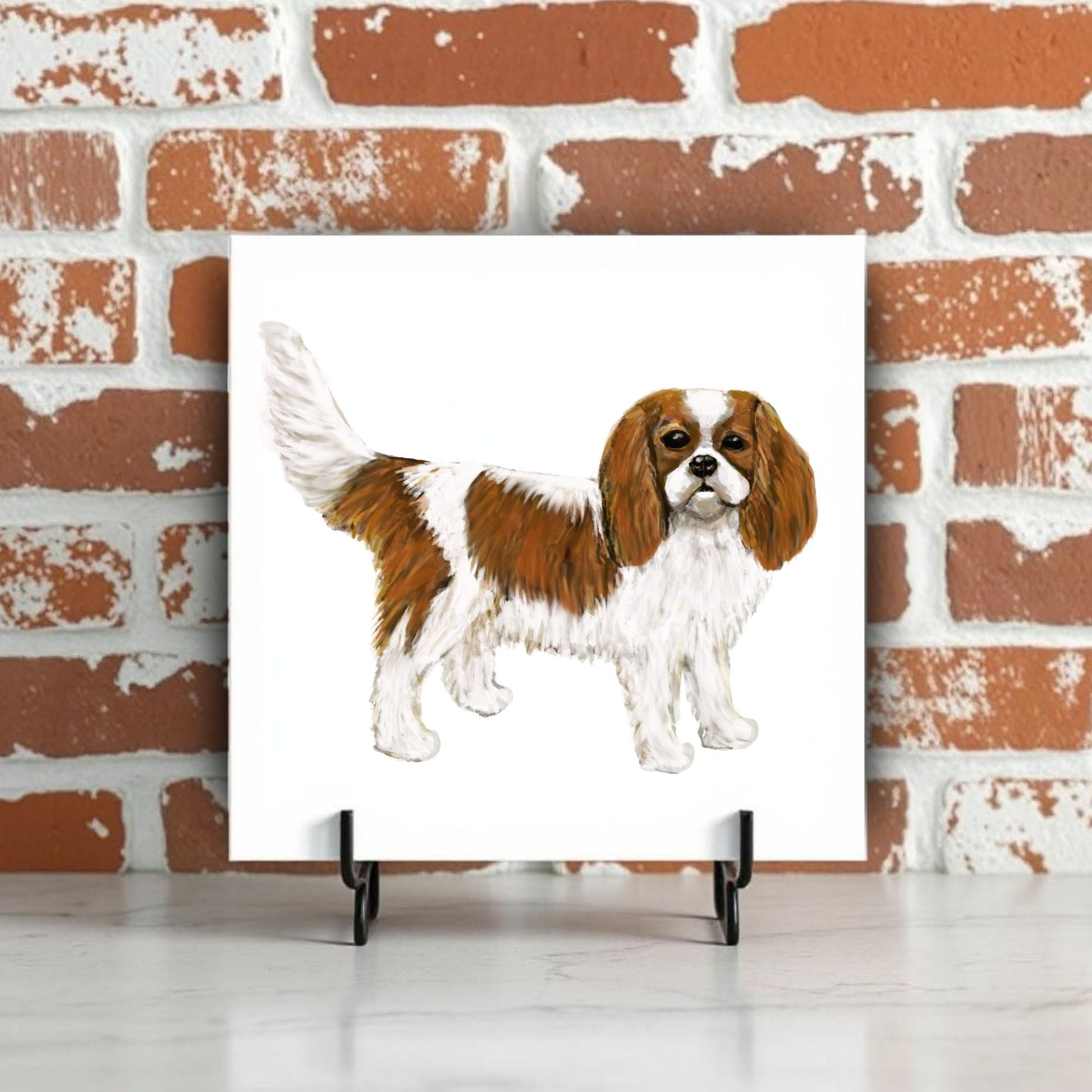 Cavalier King Charles Spaniel Ceramic Tile - MerikaArt