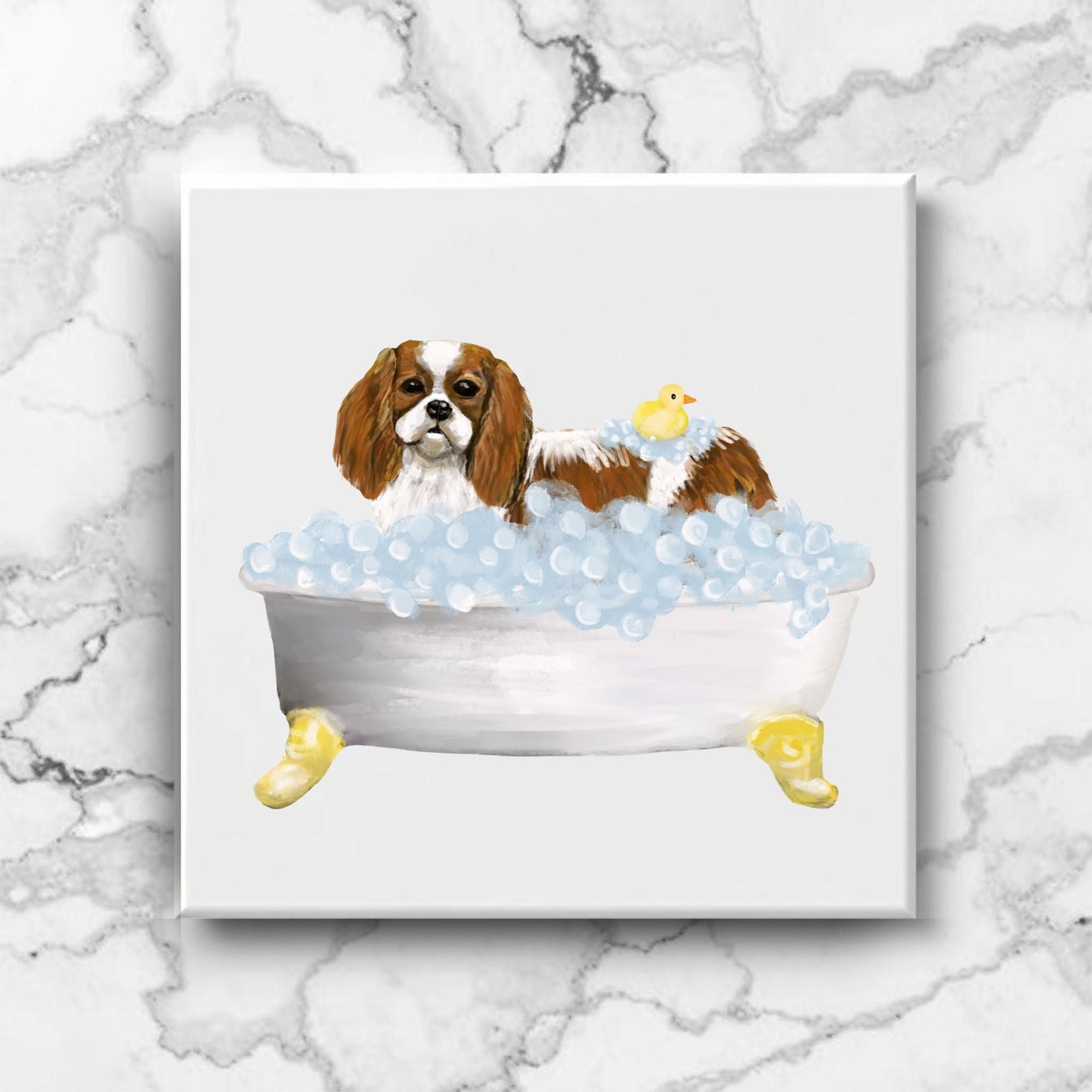 Cavalier King Charles Spaniel Ceramic Tile - MerikaArt