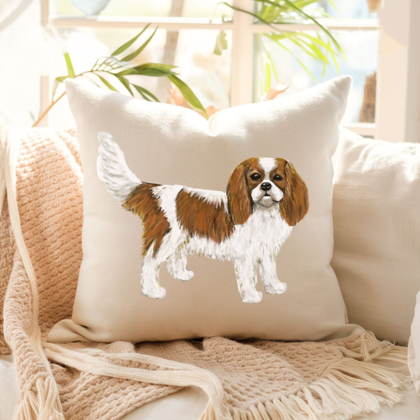 Cavalier King Charles Spaniel Pillow - MerikaArt