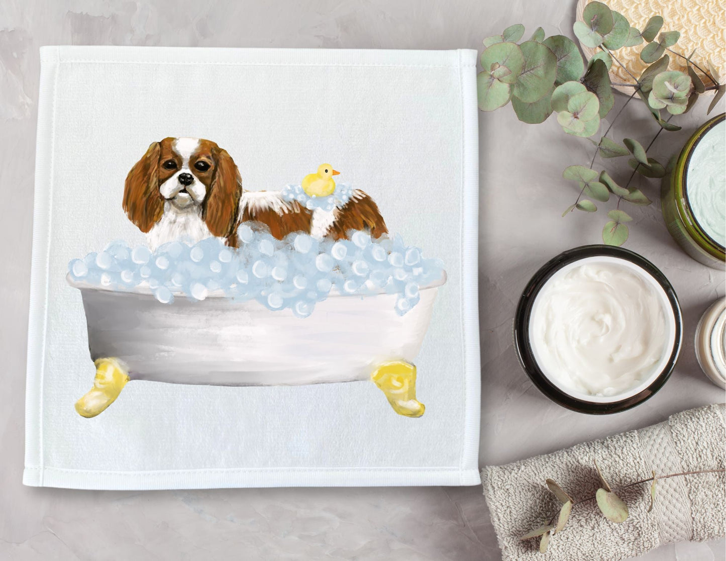 Cavalier King Charles Spaniel Washcloth - MerikaArt