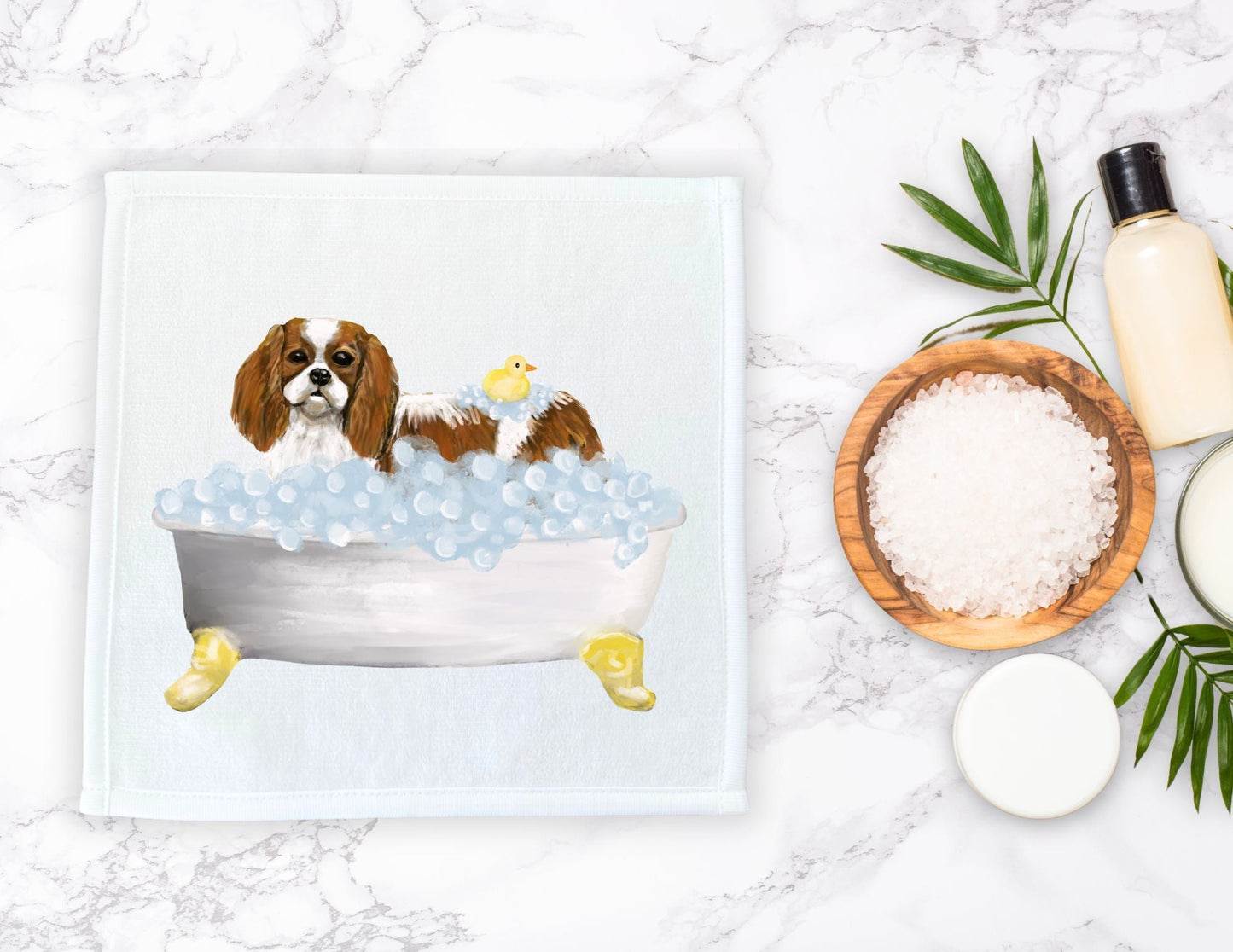 Cavalier King Charles Spaniel Washcloth - MerikaArt
