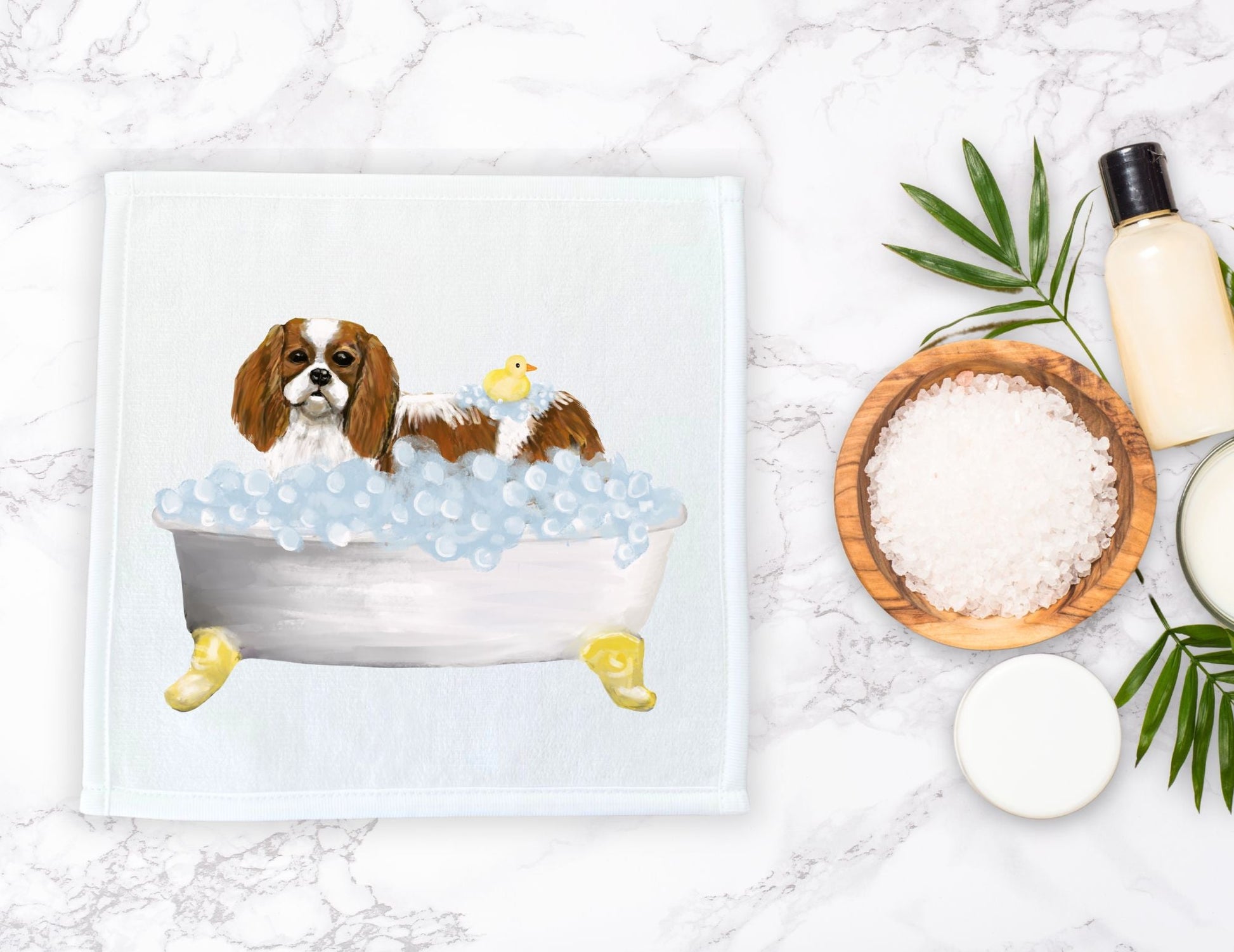 Cavalier King Charles Spaniel Washcloth - MerikaArt