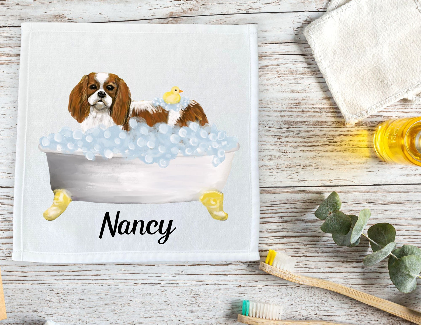 Cavalier King Charles Spaniel Washcloth - MerikaArt
