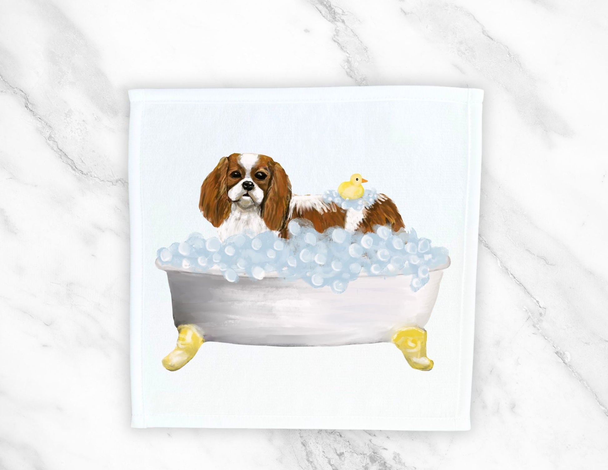 Cavalier King Charles Spaniel Washcloth - MerikaArt
