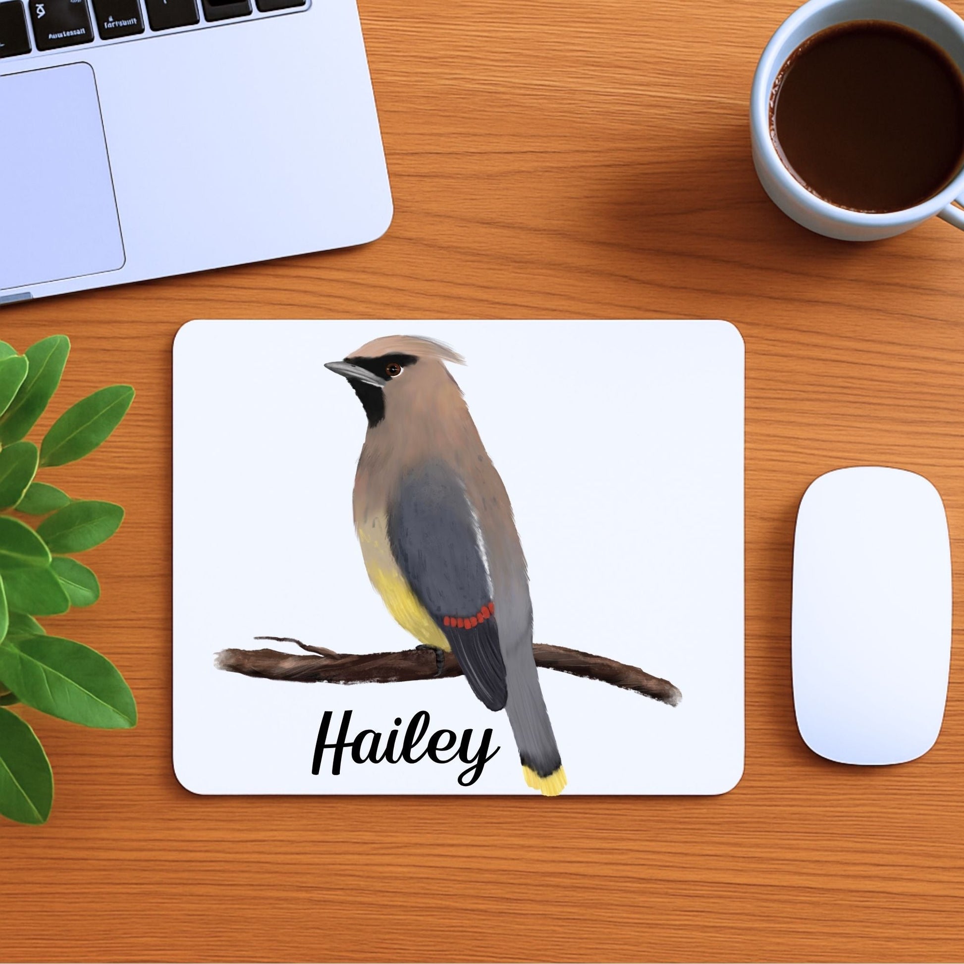 Cedar Waxwing Mousepad - MerikaArt
