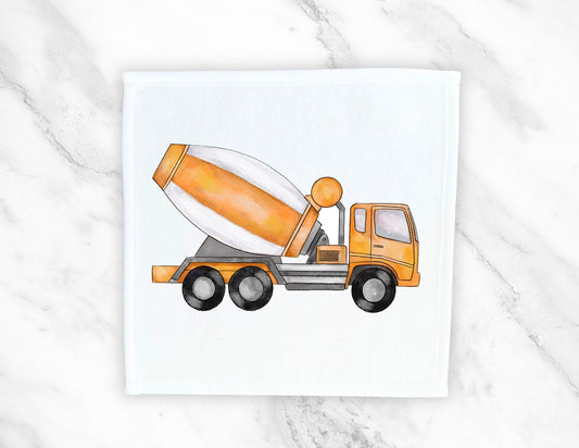 Cement Mixer Washcloth | "Construction Crew Bright" - MerikaArt