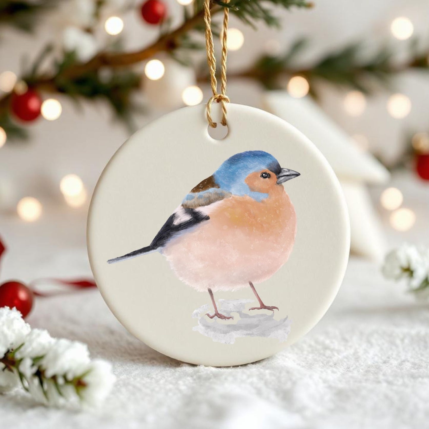 Chaffinch Ceramic Ornament - MerikaArt