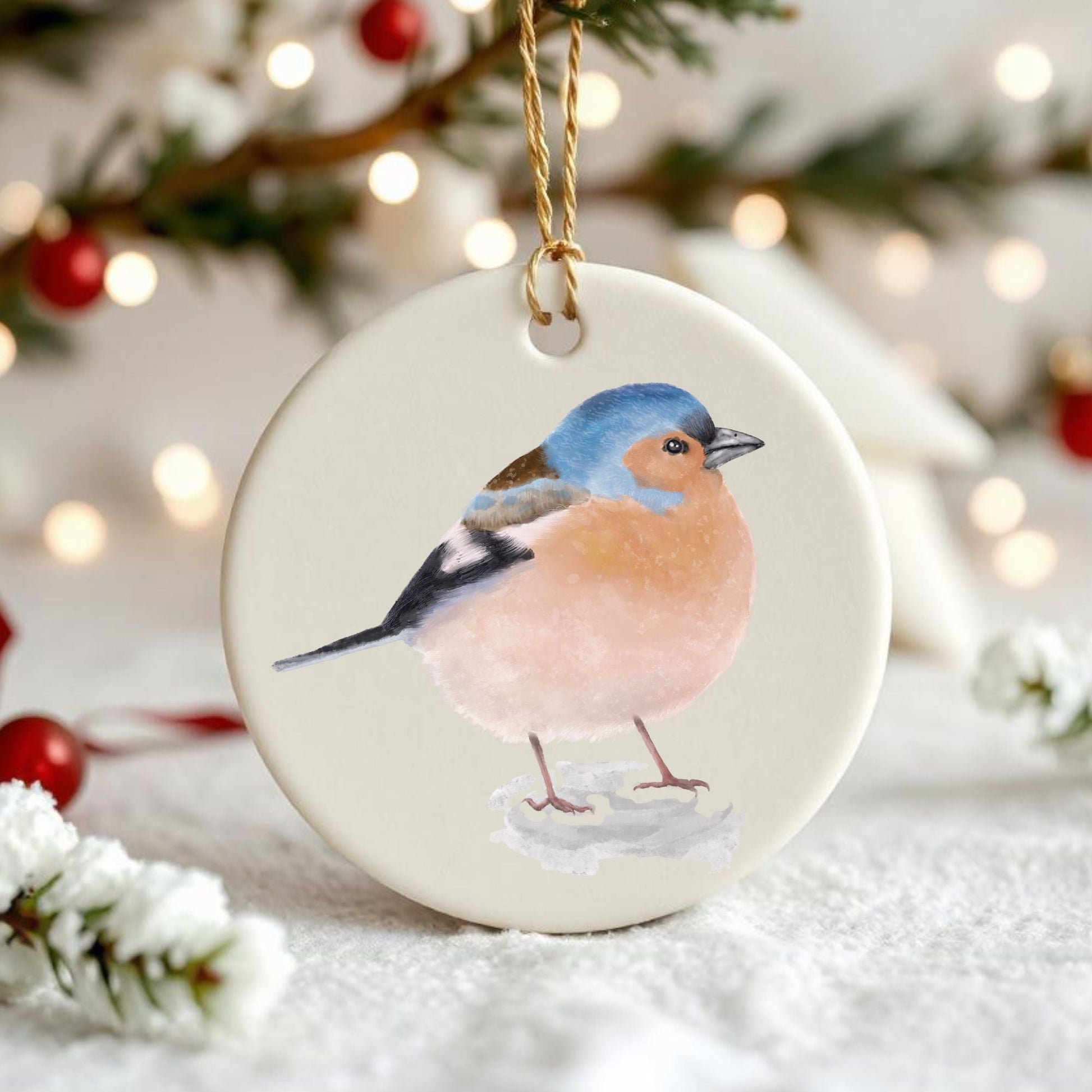 Chaffinch Ceramic Ornament - MerikaArt