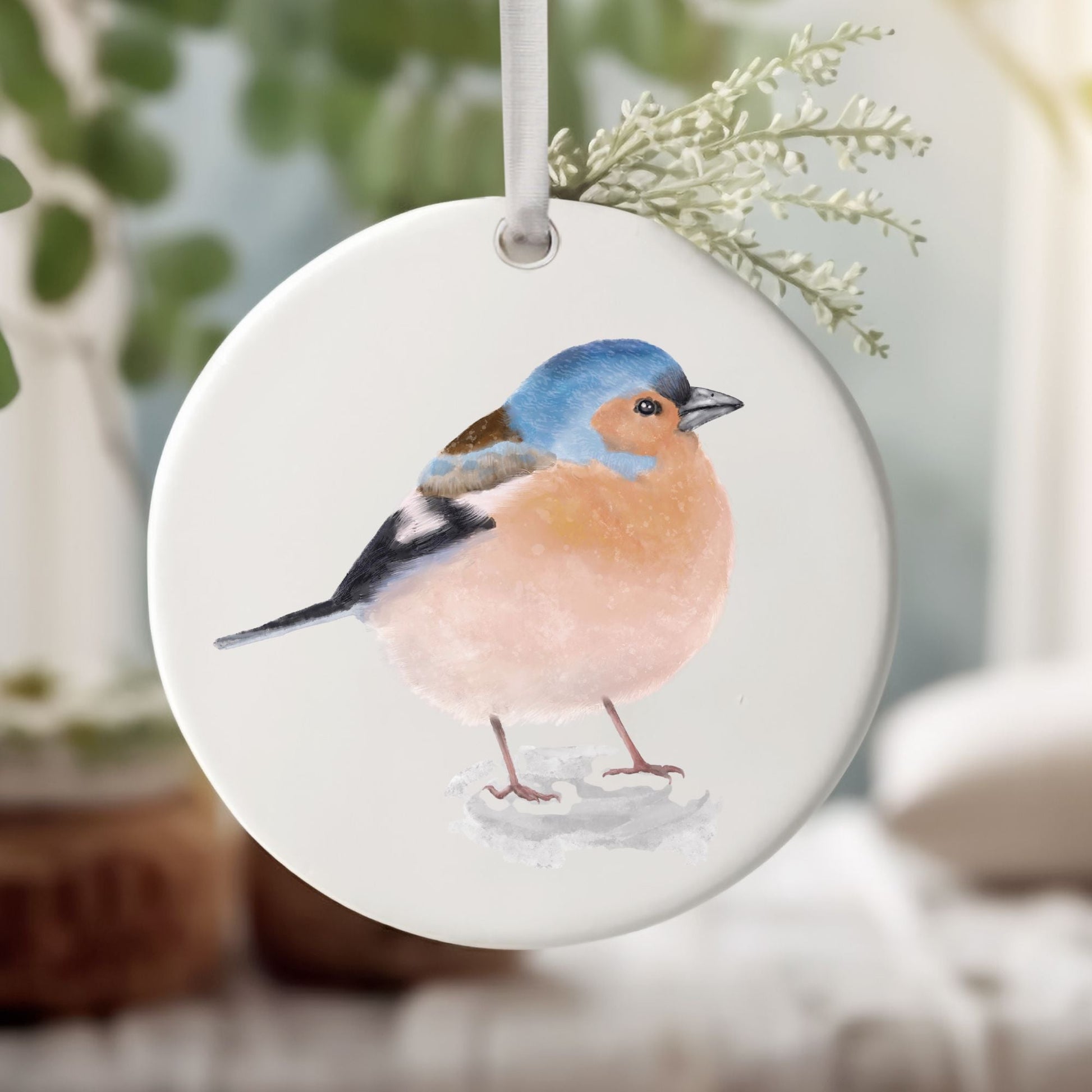 Chaffinch Ceramic Ornament - MerikaArt
