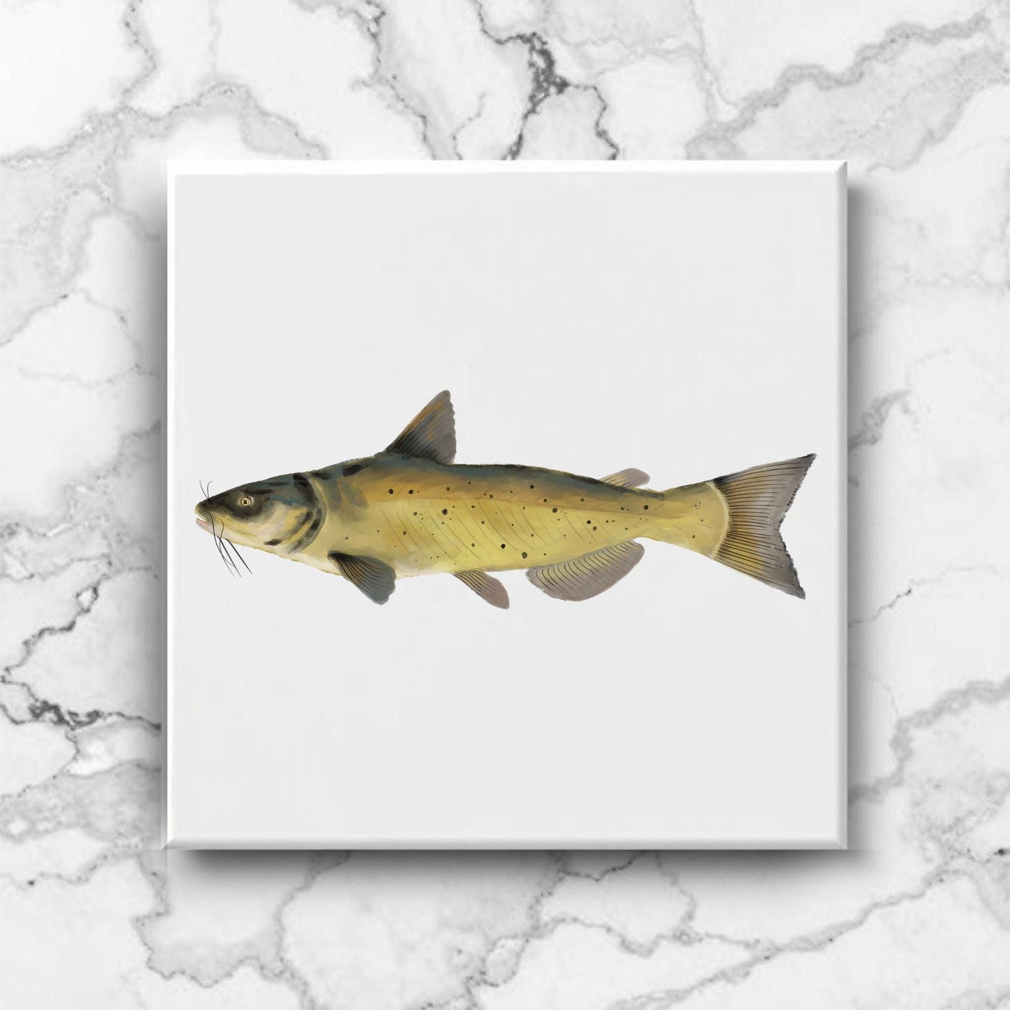 Channel Catfish Ceramic Tile – Handcrafted Aquatic Decor - MerikaArt