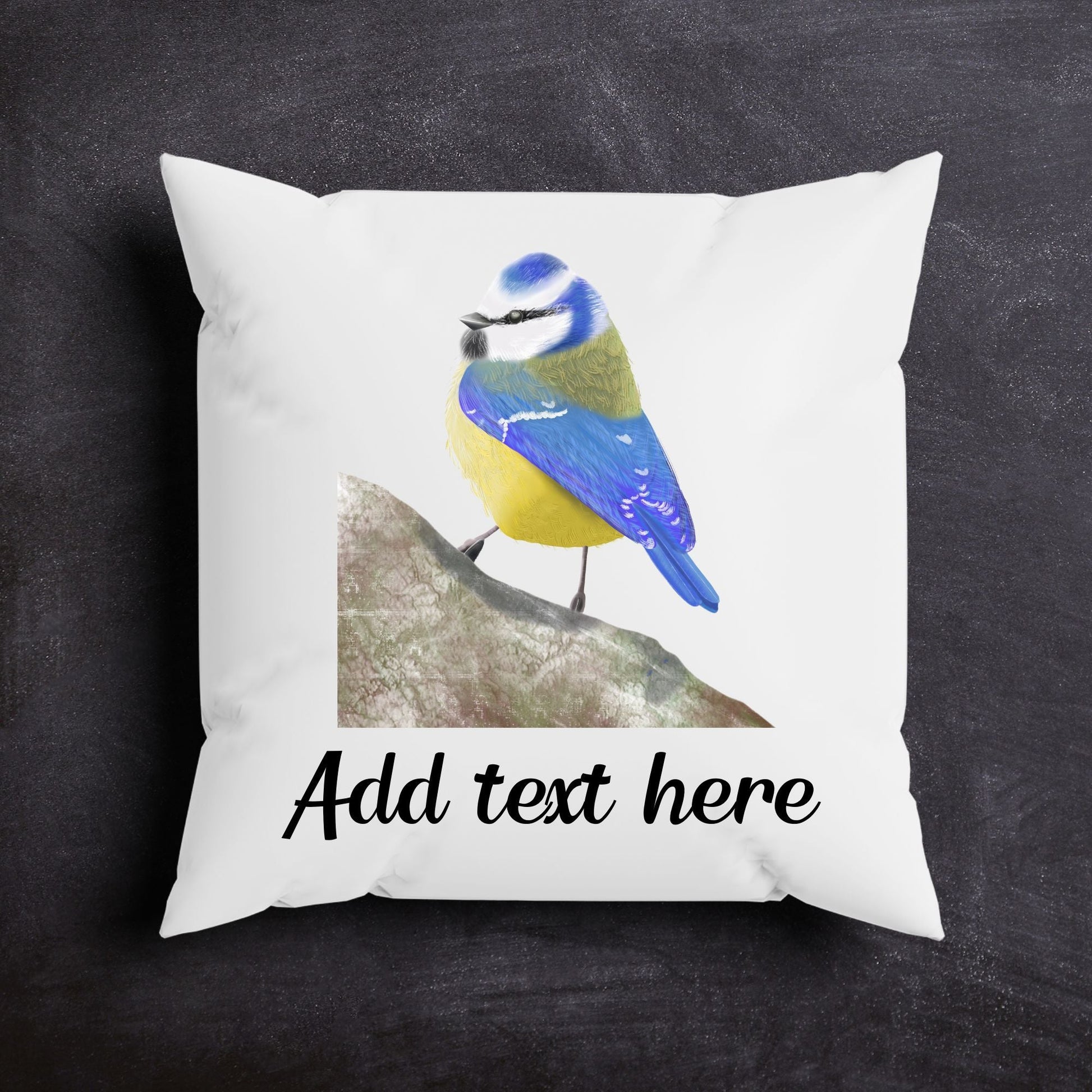 Charming Blue Tit Pillow - Nature Inspired Home Decor - MerikaArt