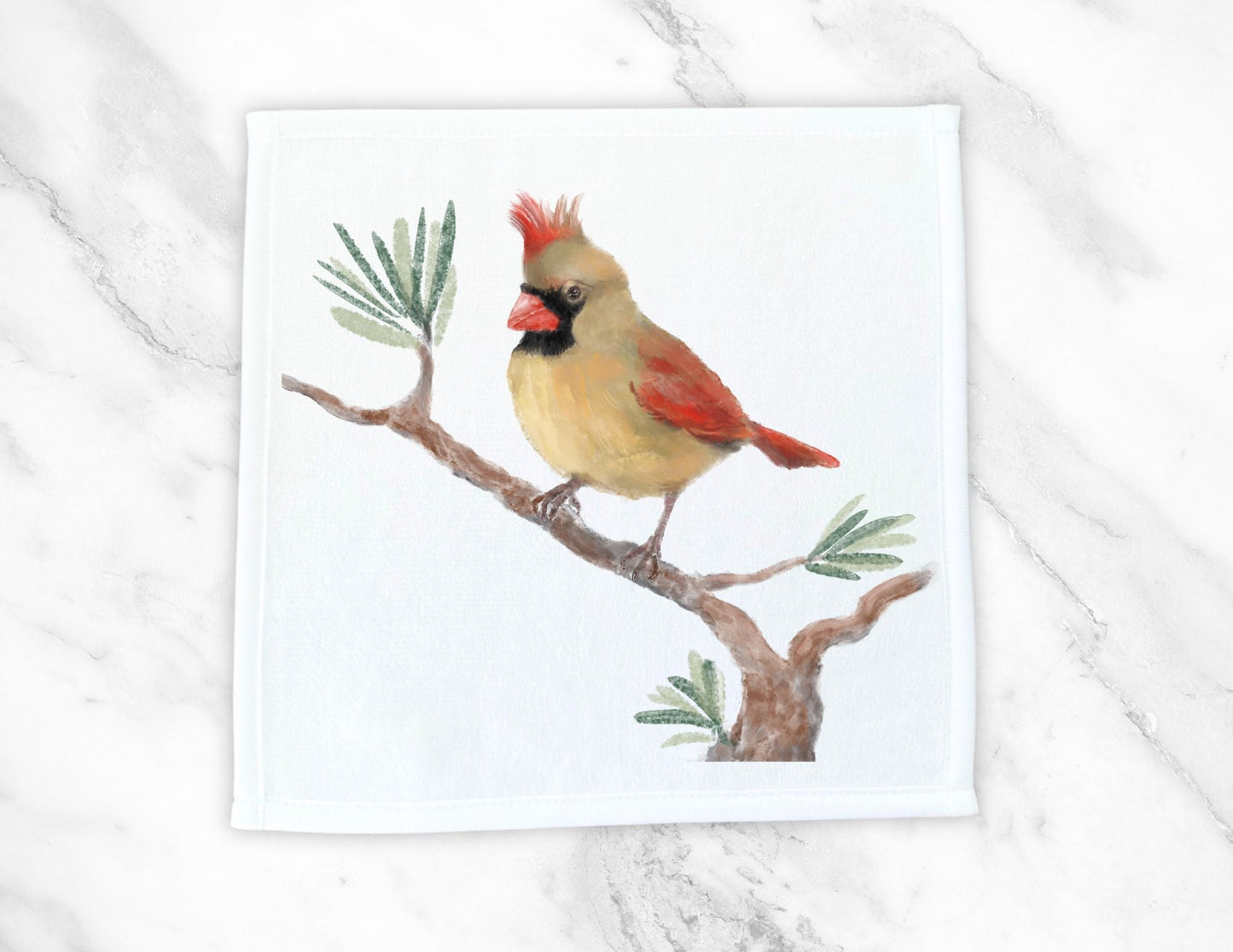 Charming Cardinal Washcloth – A Delightful Bird Lover's Gift - MerikaArt