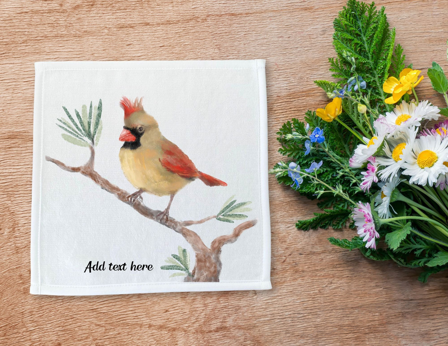 Charming Cardinal Washcloth – A Delightful Bird Lover's Gift - MerikaArt