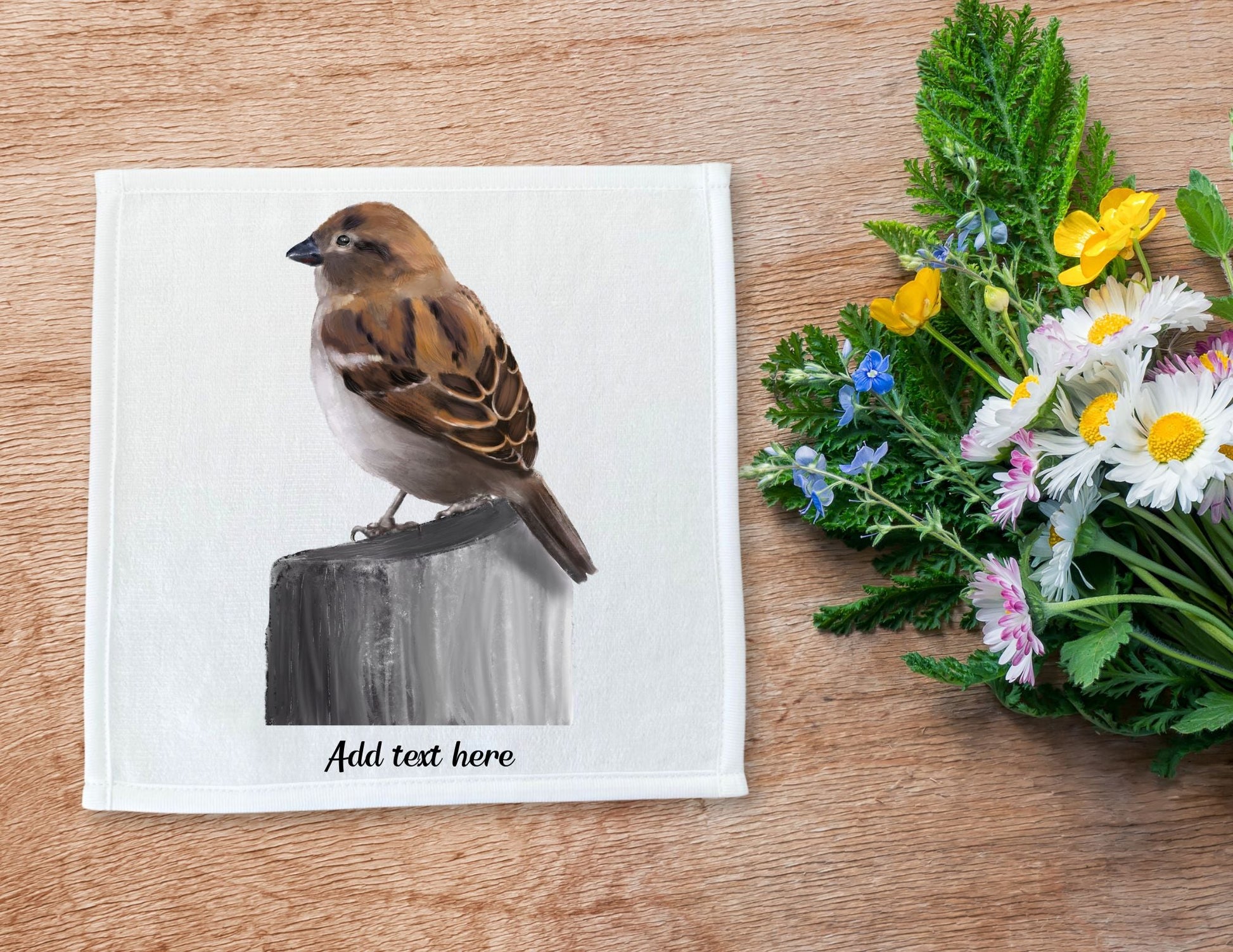 Charming Sparrow Washcloth – A Nature Lover's Favorite - MerikaArt