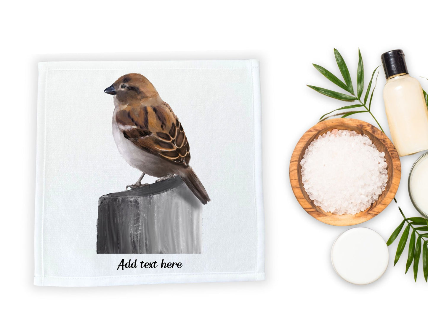 Charming Sparrow Washcloth – A Nature Lover's Favorite - MerikaArt