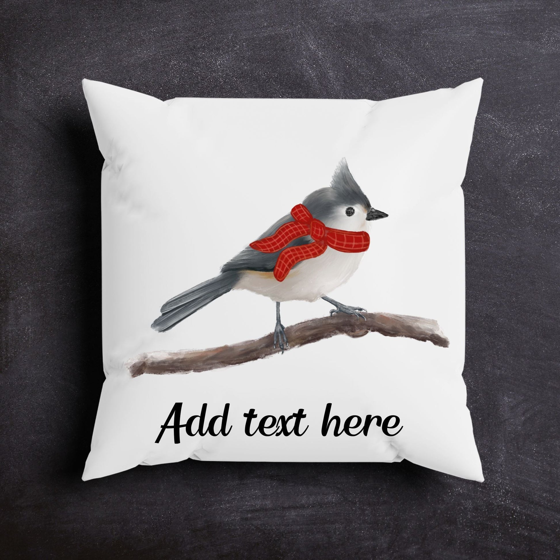 Charming Winter Bird Pillow - Cozy Nature Inspired Home Decor - MerikaArt