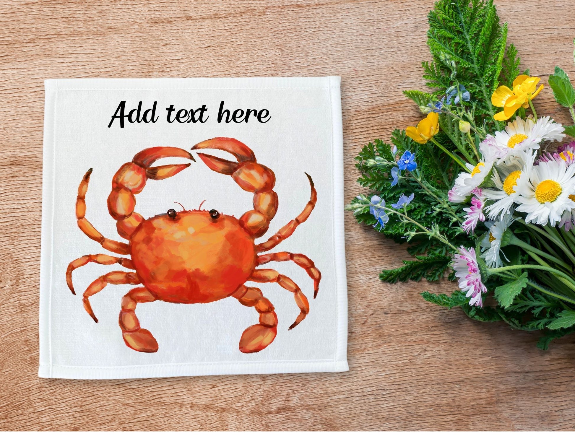 Cheerful Crab Washcloth - MerikaArt