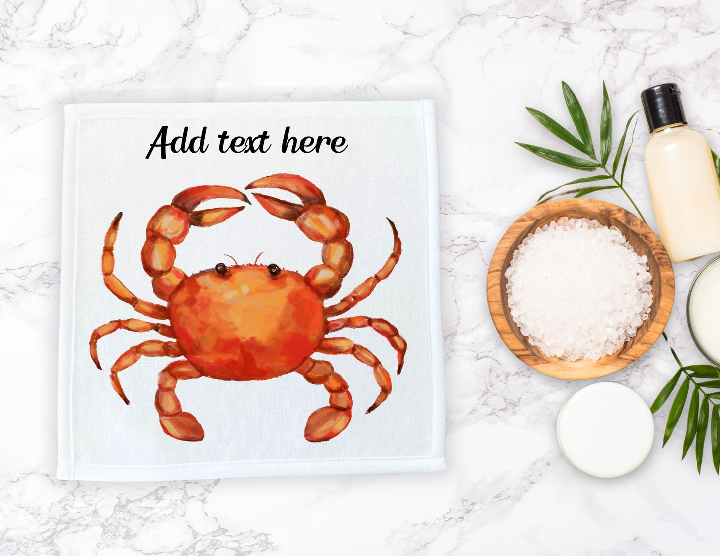 Cheerful Crab Washcloth - MerikaArt