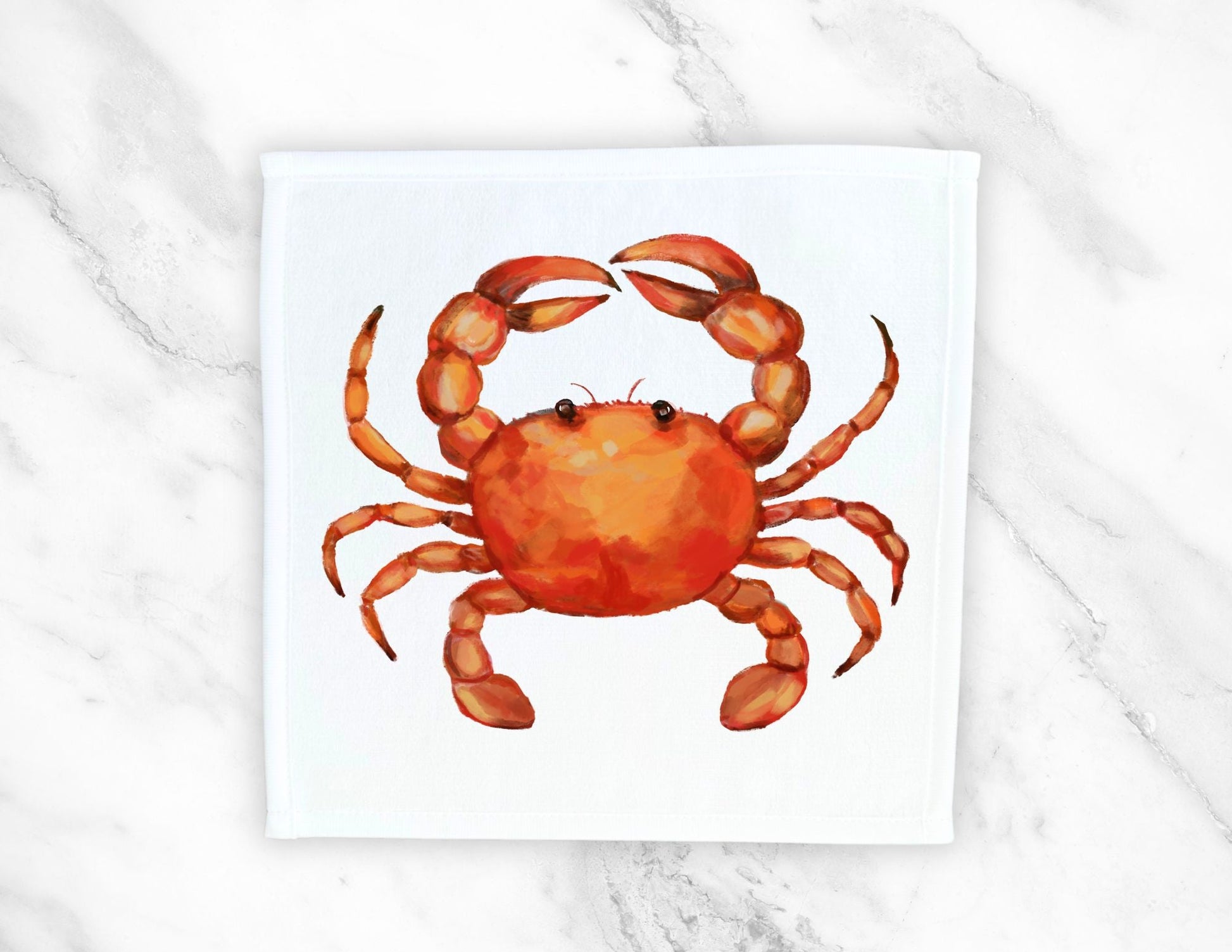 Cheerful Crab Washcloth - MerikaArt